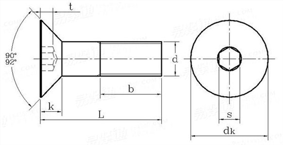 GB70.3內(nèi)六角沉頭螺釘國標(biāo)號 